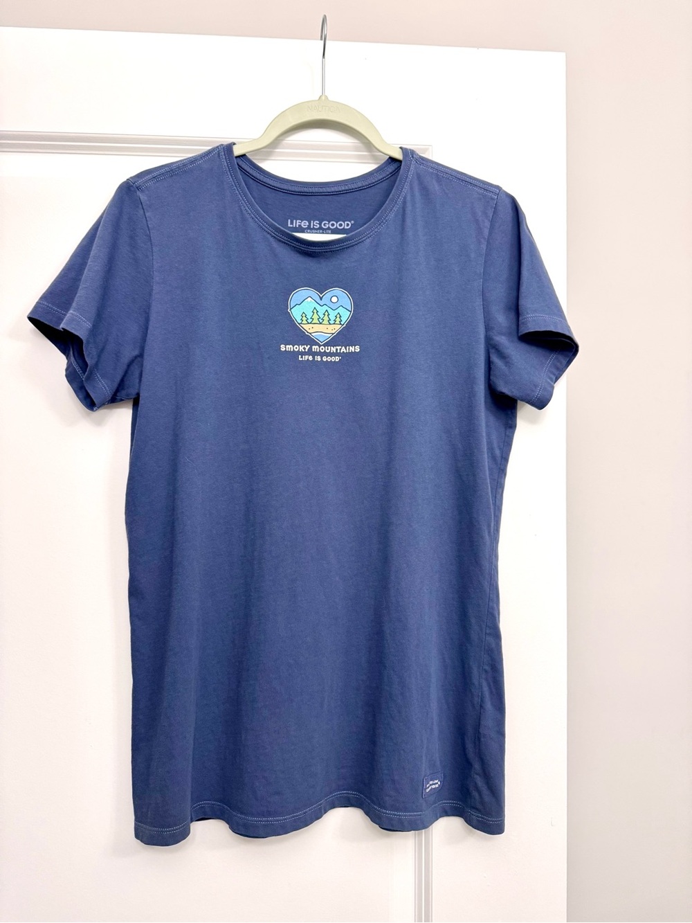 Life is Good Women’s Navy Smoky Mountains Graphic Tee Organic Cotton size S